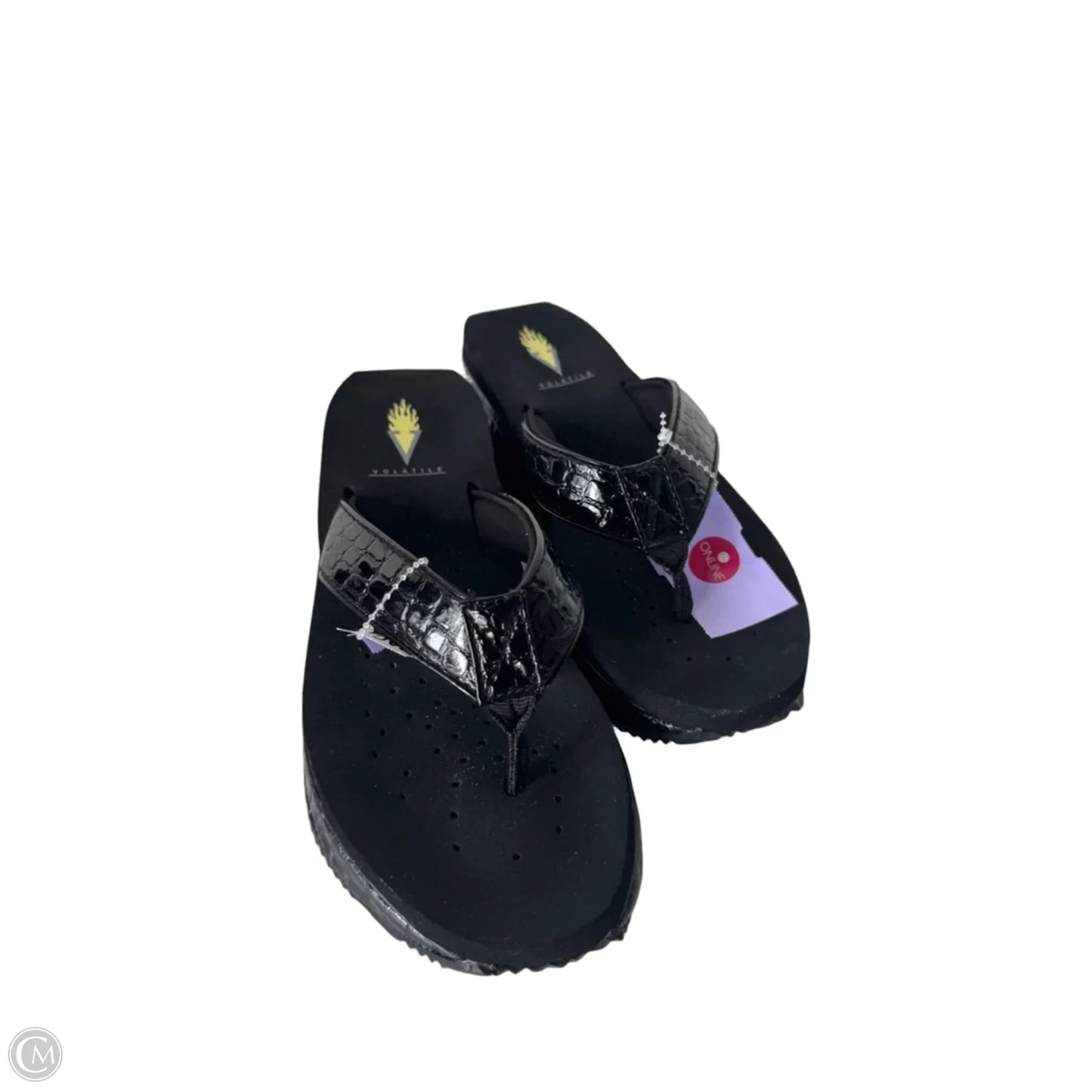 Sandals Flip Flops By Volatile In Black, Size: 6