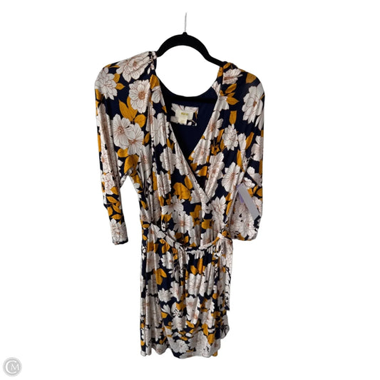 Dress Casual Short By Maeve In Blue & Yellow, Size: L