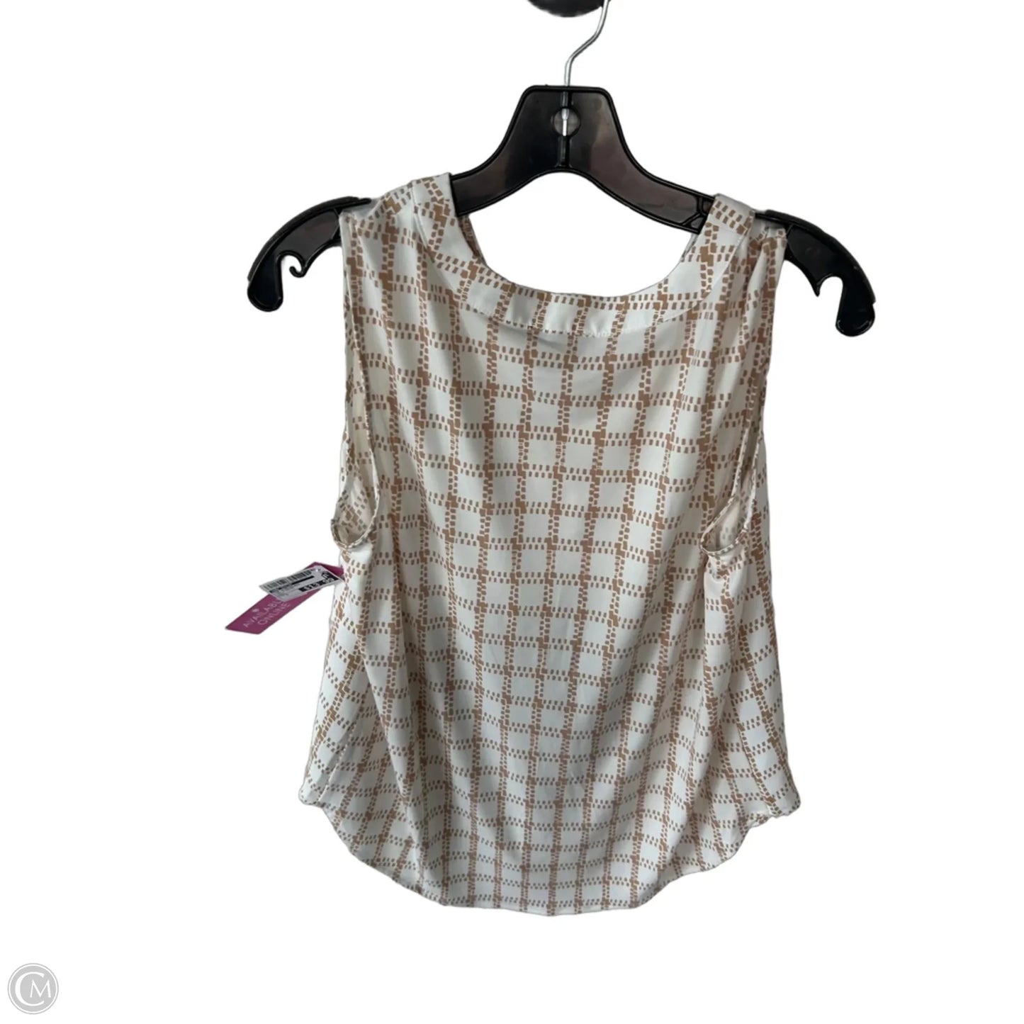 Top Sleeveless By Ann Taylor In Tan & White, Size: S