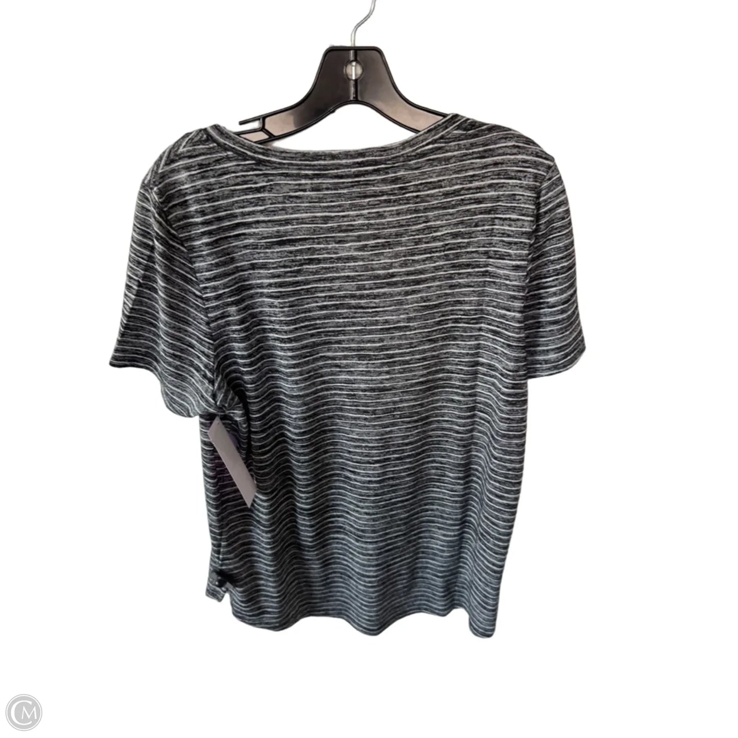 Athletic Top Short Sleeve By Athleta In Black & White, Size: L