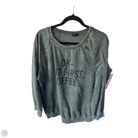 Sweatshirt Crewneck By Torrid In Green, Size: 2x