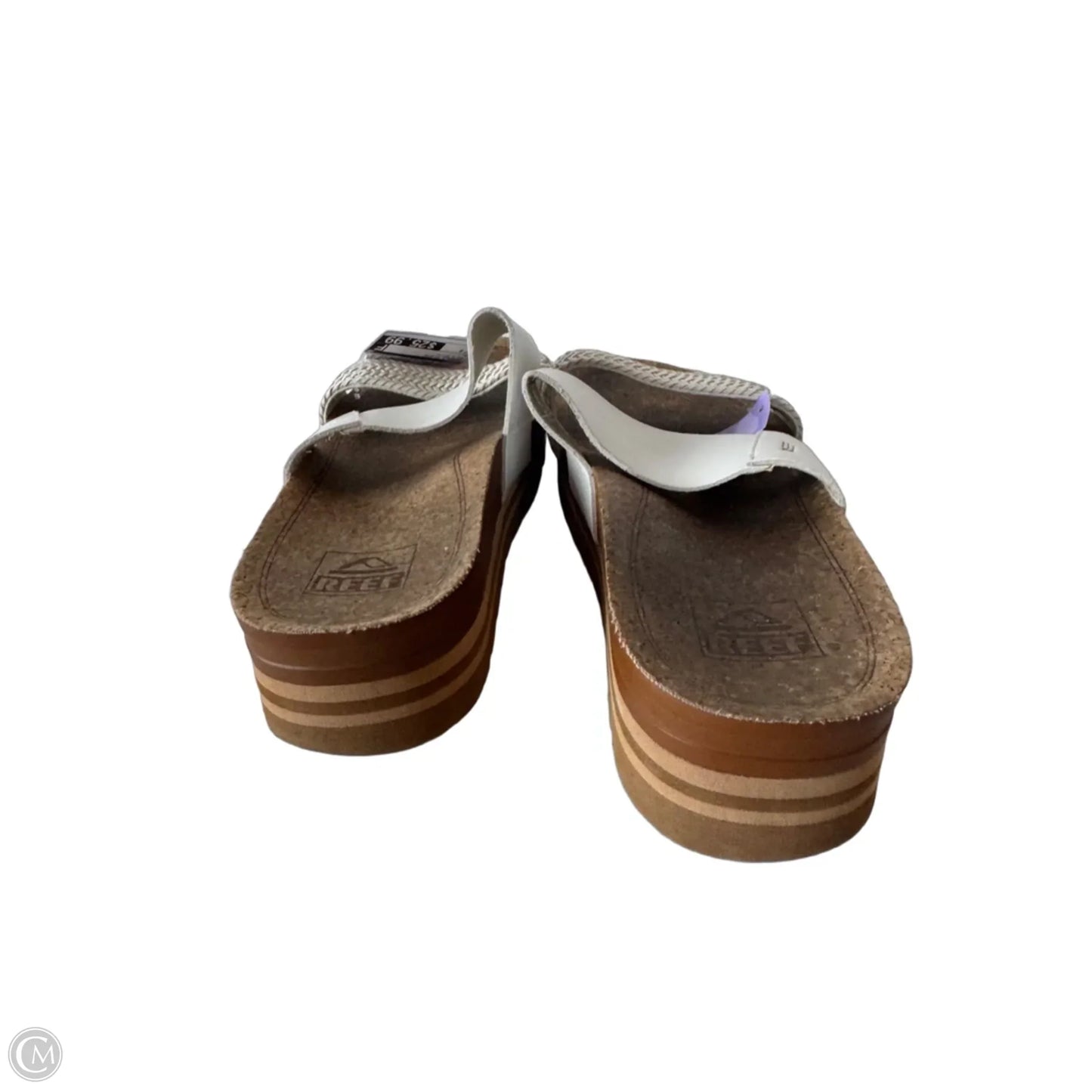 Sandals Flats By Reef In Tan & White, Size: 9