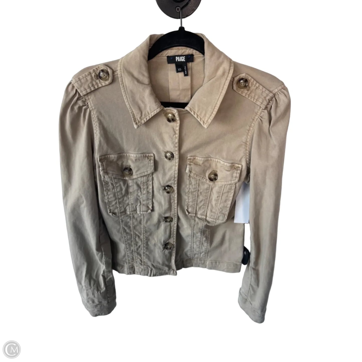 Jacket Denim By Paige In Tan Denim, Size: Xs