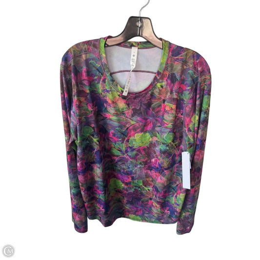 Athletic Top Long Sleeve Crewneck By Lululemon In Pink & Purple, Size: Xl