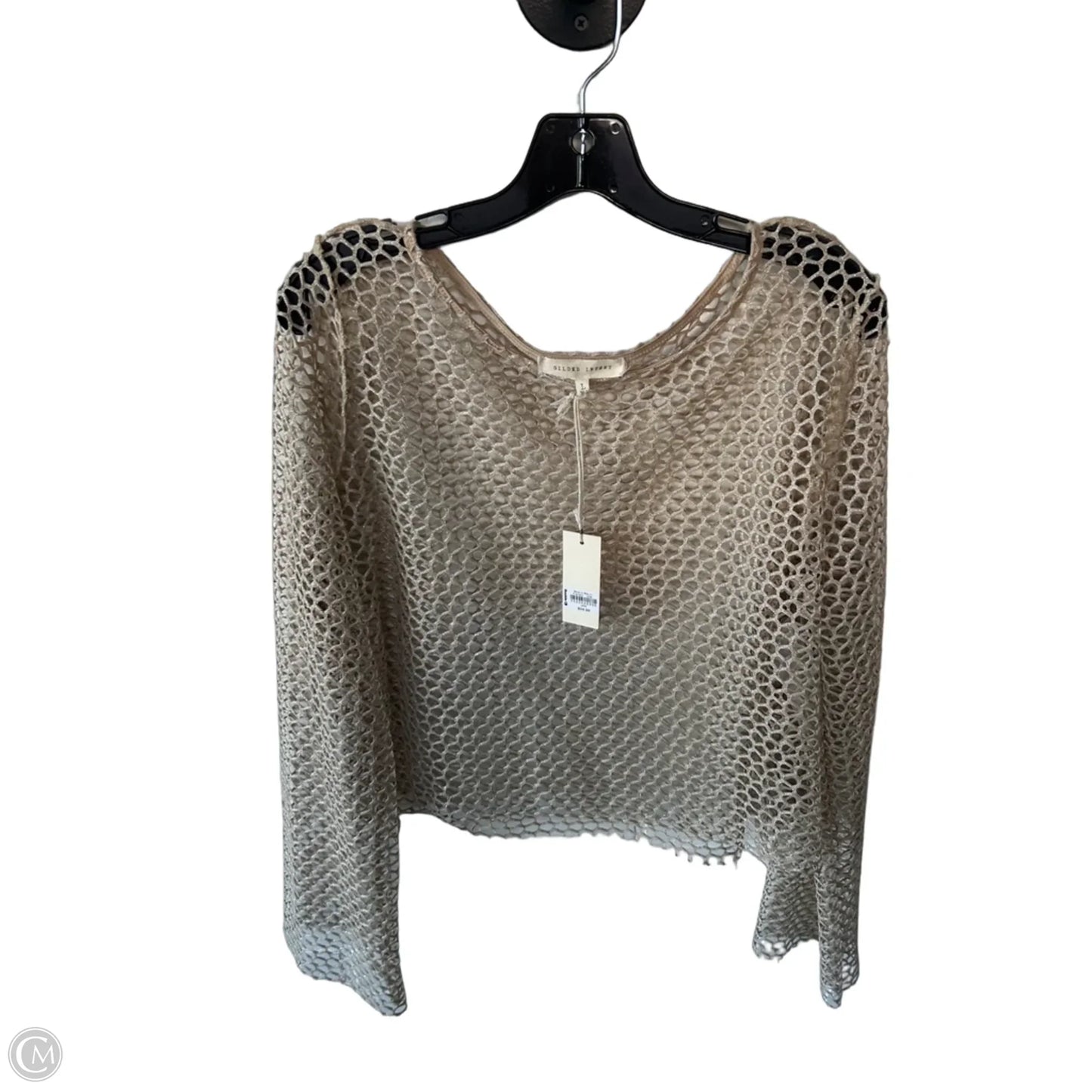 Top Long Sleeve By Gilded Intent In Gold, Size: L