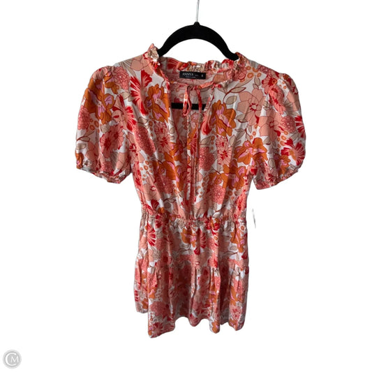 Dress Casual Short By Clothes Mentor In Orange & White, Size: S