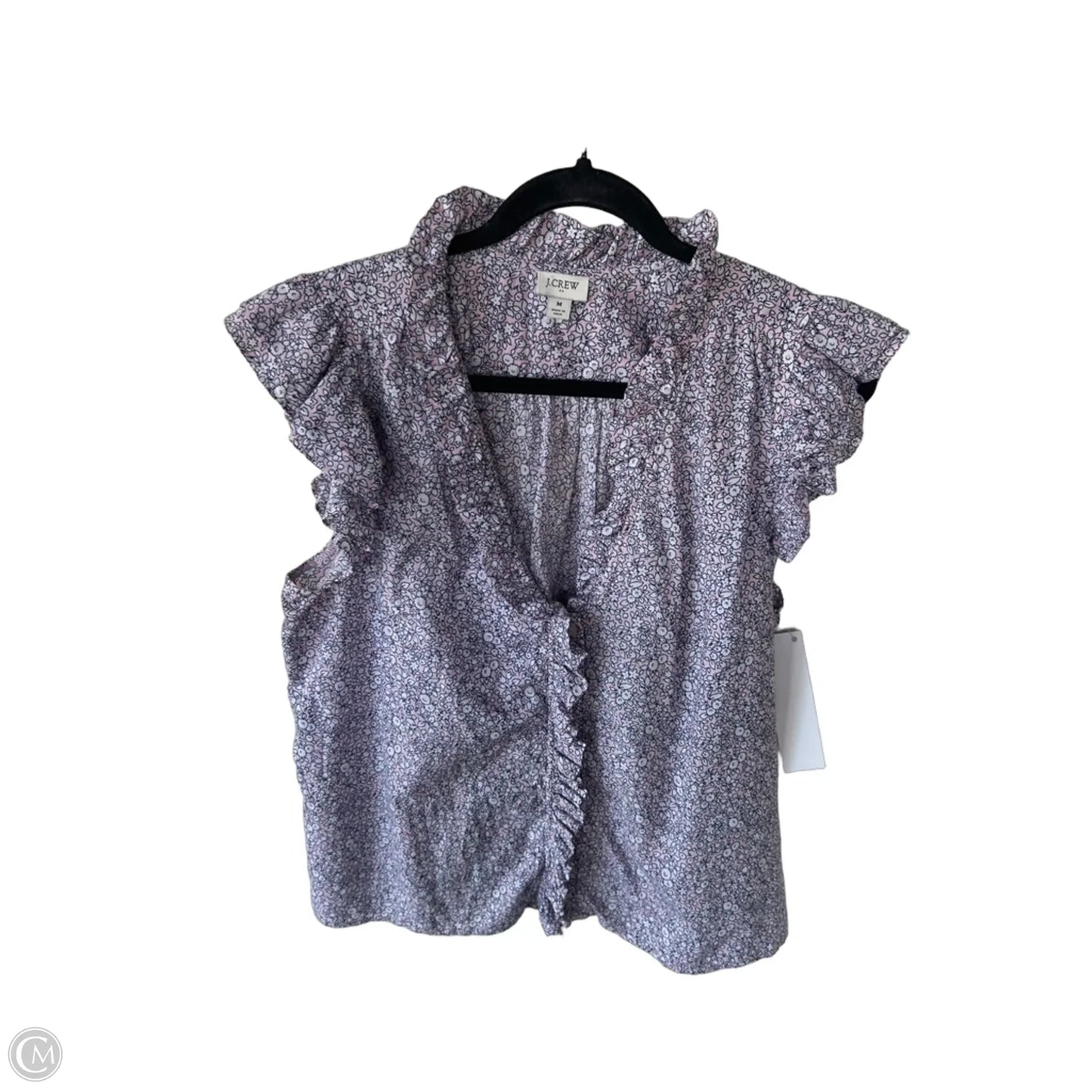 Top Short Sleeve By J. Crew In Blue & Pink, Size: M