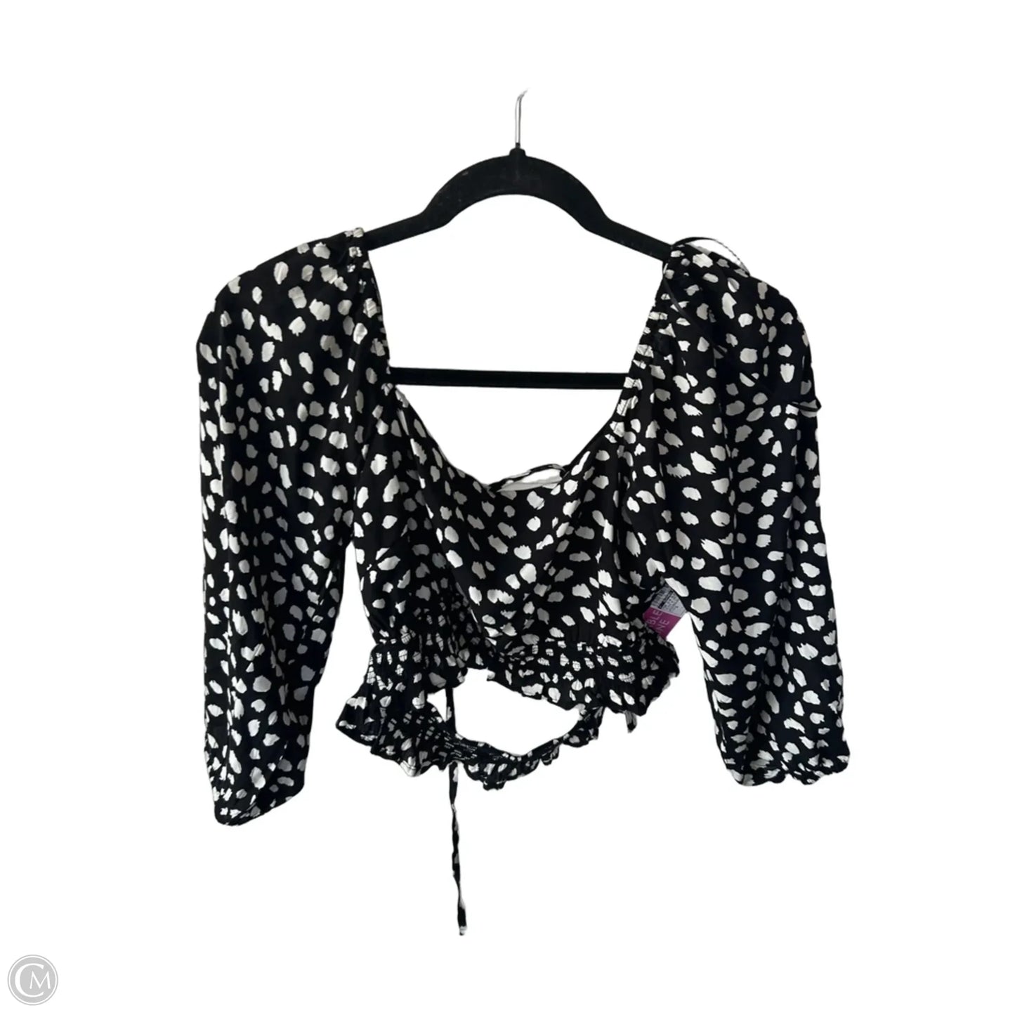 Top 3/4 Sleeve By Clothes Mentor In Black & Cream, Size: S