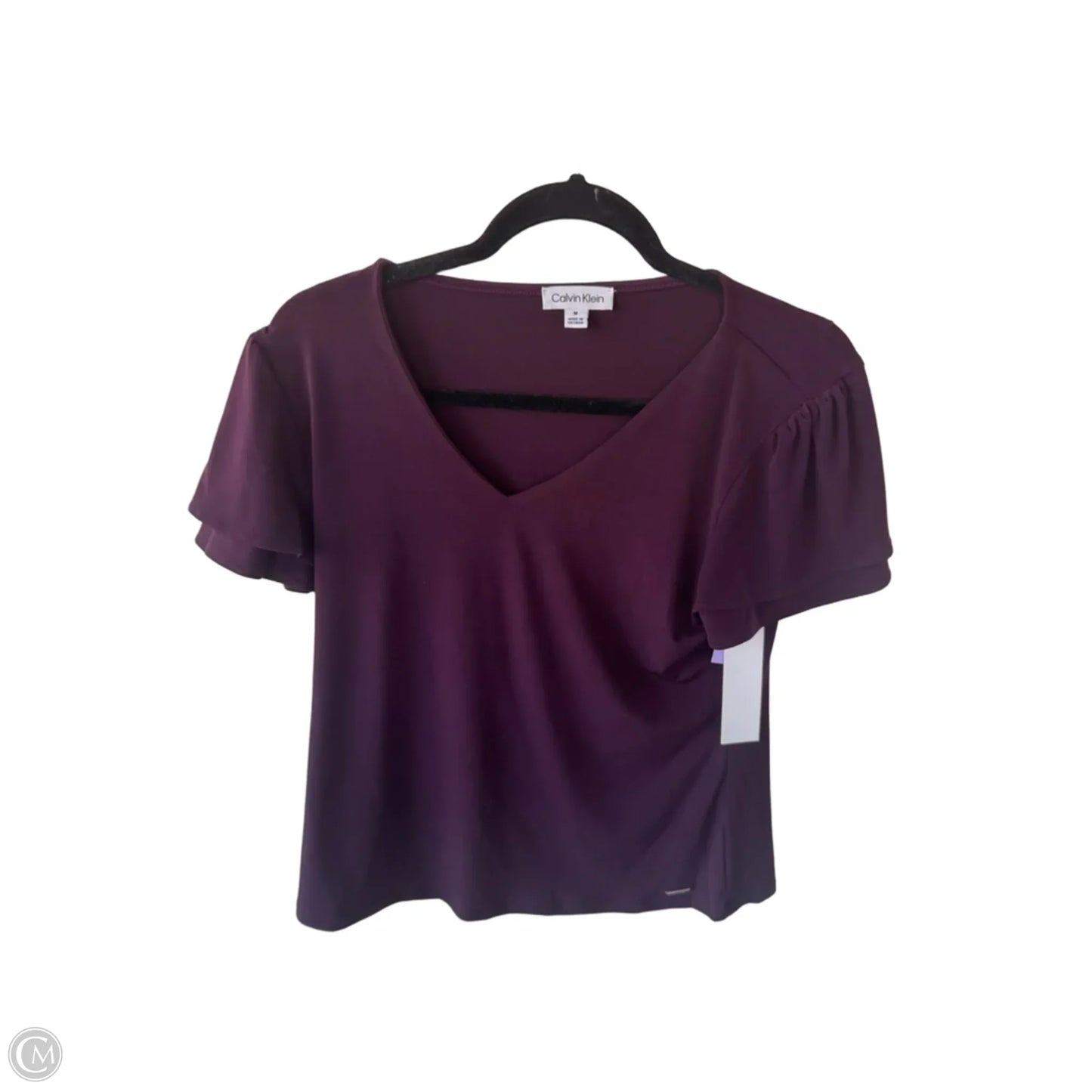 Top Short Sleeve By Calvin Klein In Purple, Size: M
