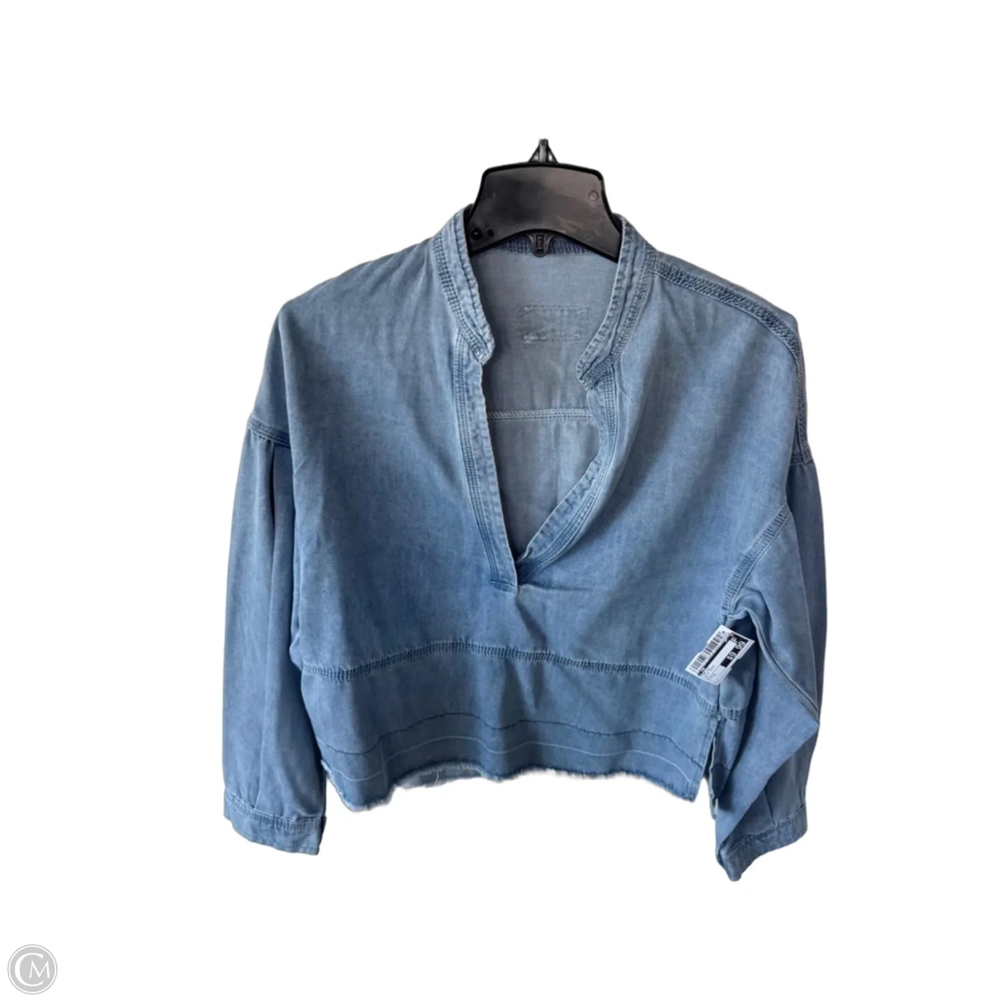 Top Long Sleeve By Cme In Blue Denim, Size: S