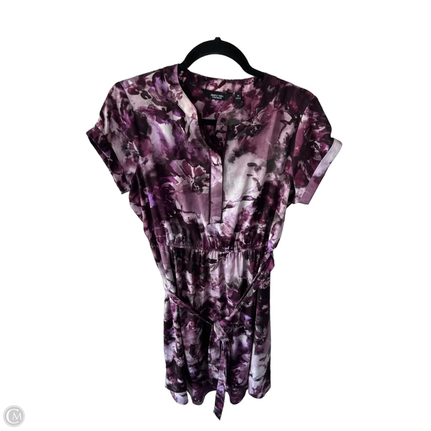 Dress Work By Simply Vera In Purple & White, Size: M