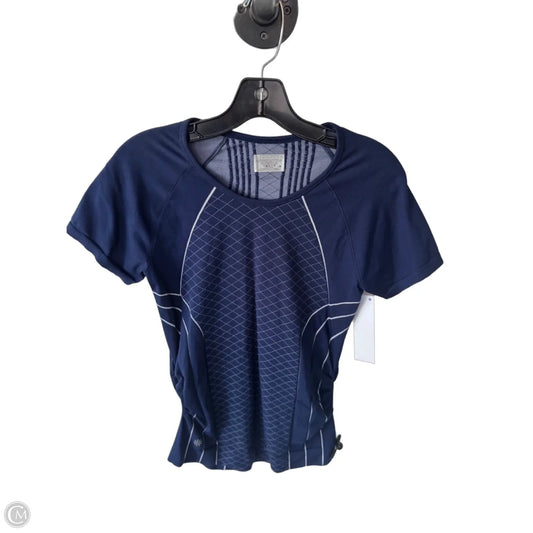 Athletic Top Short Sleeve By Athleta In Blue & White, Size: M