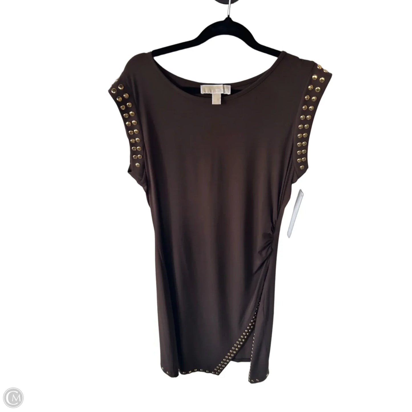 Dress Party Midi By Michael By Michael Kors In Brown & Gold, Size: L