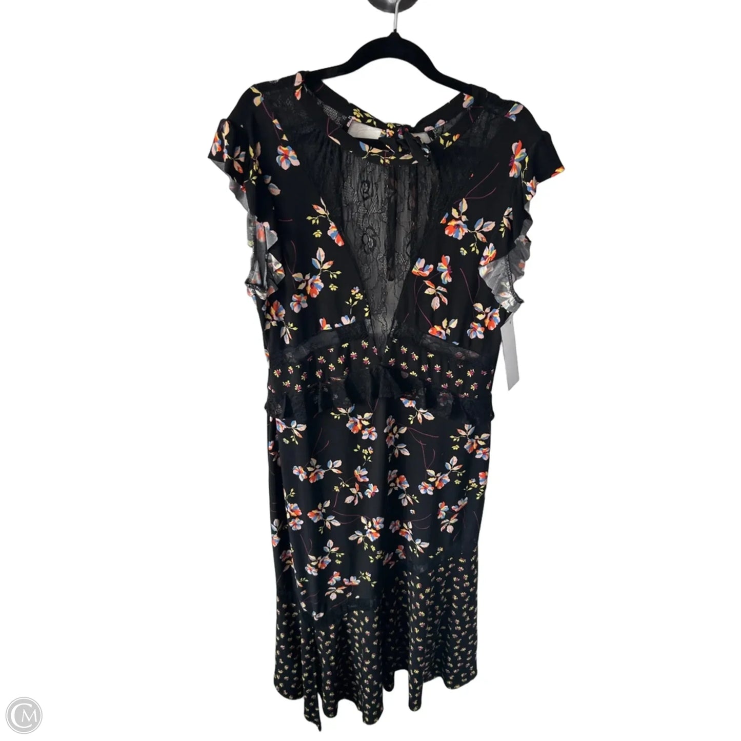 Dress Party Long By Top Shop In Black & Orange, Size: M