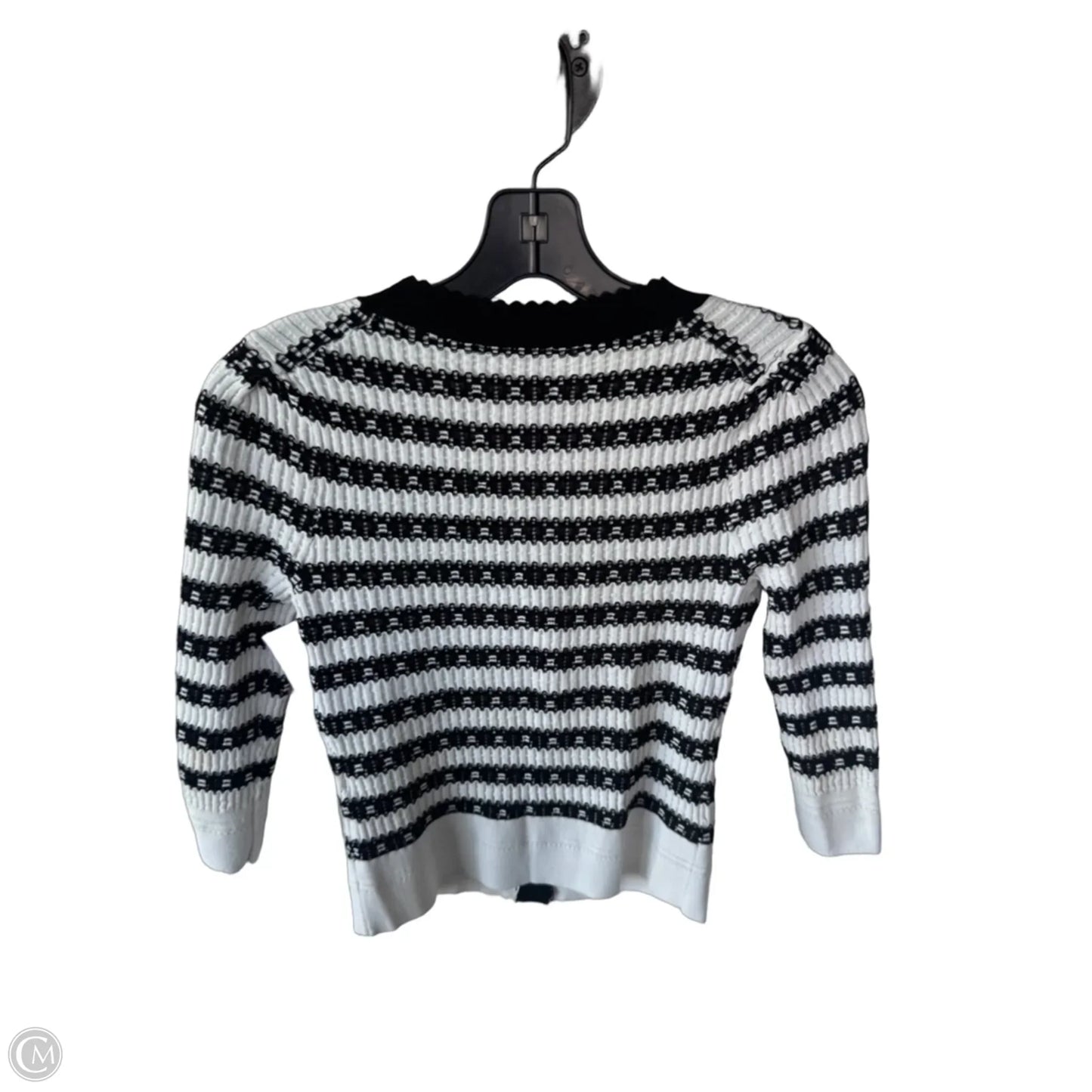 Top 3/4 Sleeve By White House Black Market In Black & White, Size: Xs