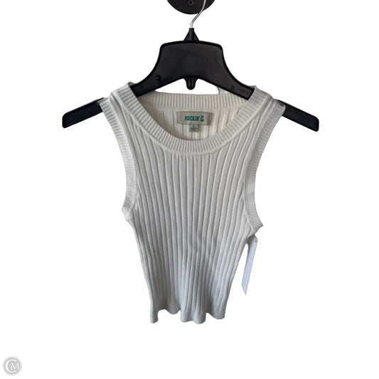 Vest Sweater By Clothes Mentor In White, Size: S