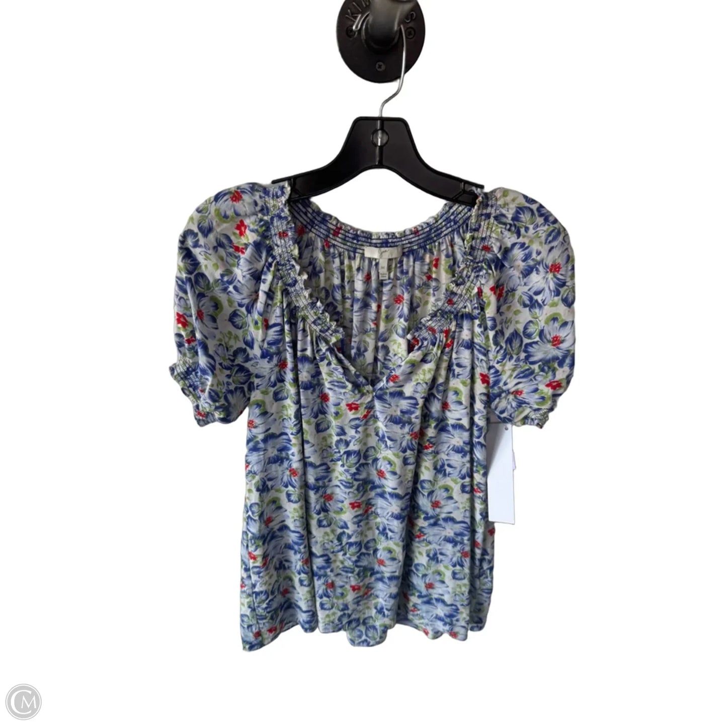 Top Short Sleeve By Joie In Blue & Green, Size: M