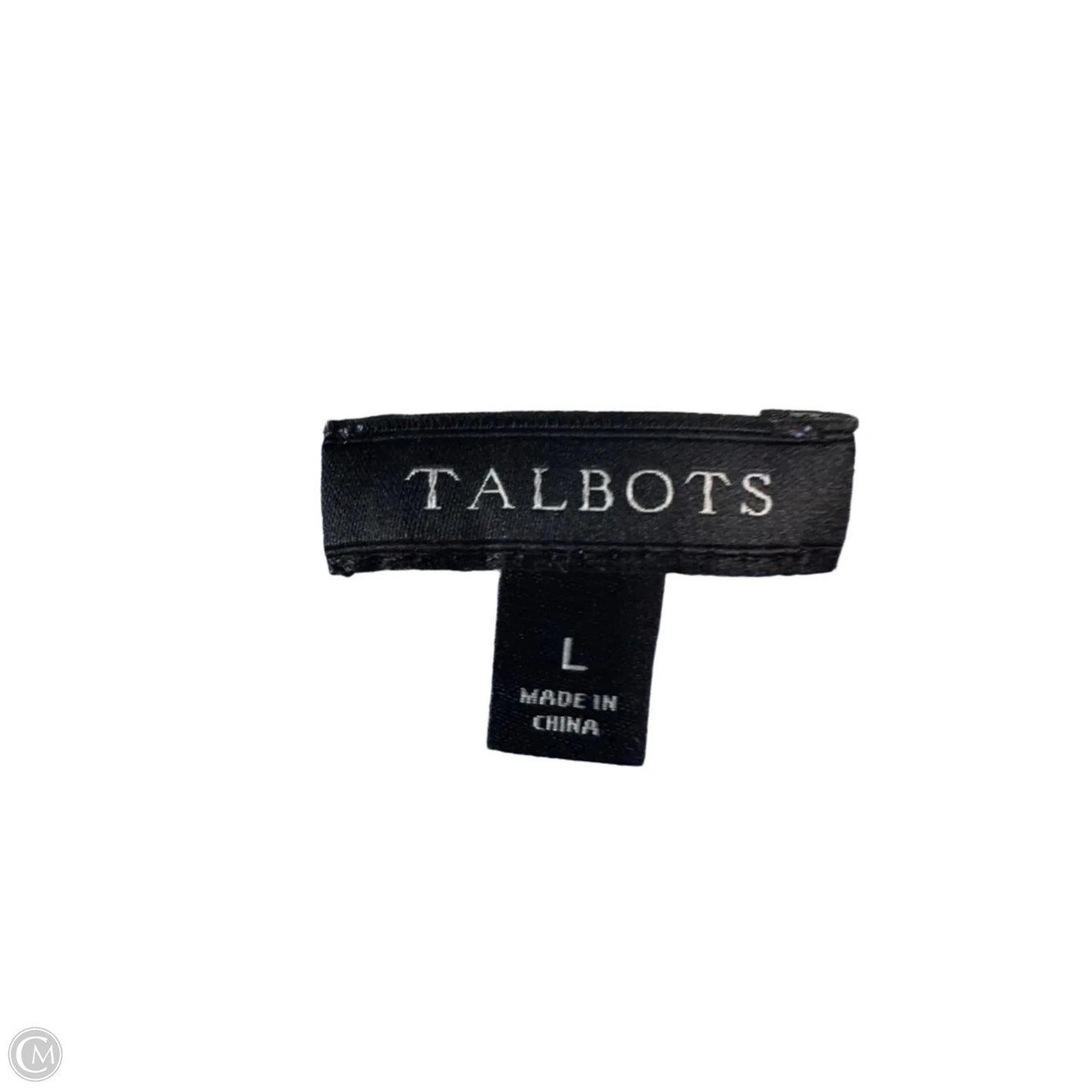 Sweater Cardigan By Talbots In Blue & White, Size: L
