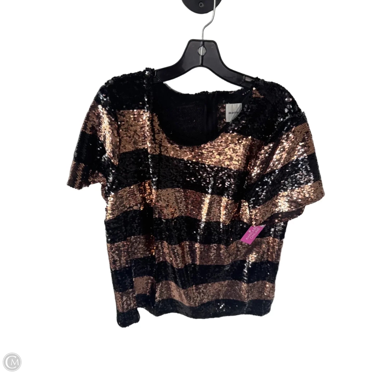 Top Short Sleeve By Maeve In Black & Brown, Size: Xl
