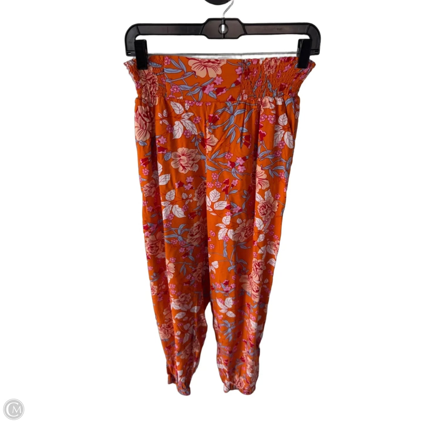 Pants Joggers By Lascana In Orange & White, Size: 10