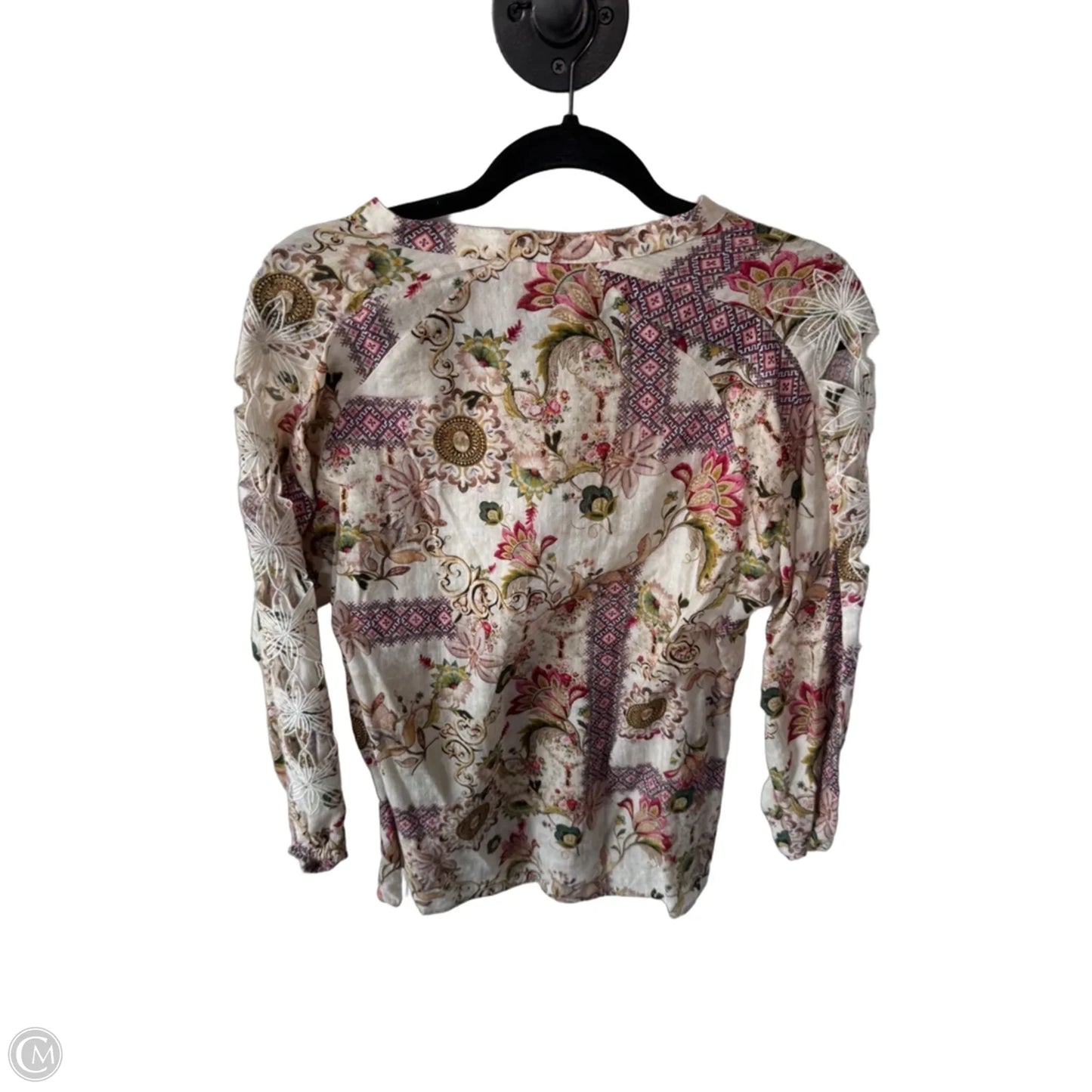Top 3/4 Sleeve By Reba In Pink & Tan, Size: S