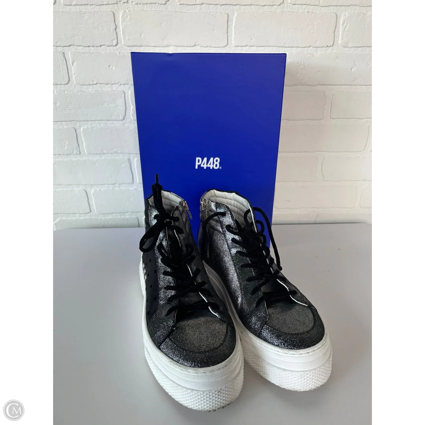 Shoes Sneakers Platform By P448 In Black & Grey, Size: 9.5