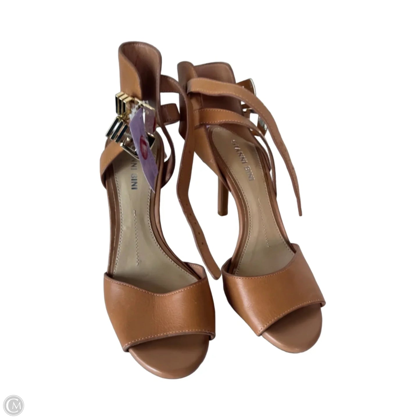Sandals Heels Stiletto By Gianni Bini In Tan, Size: 5
