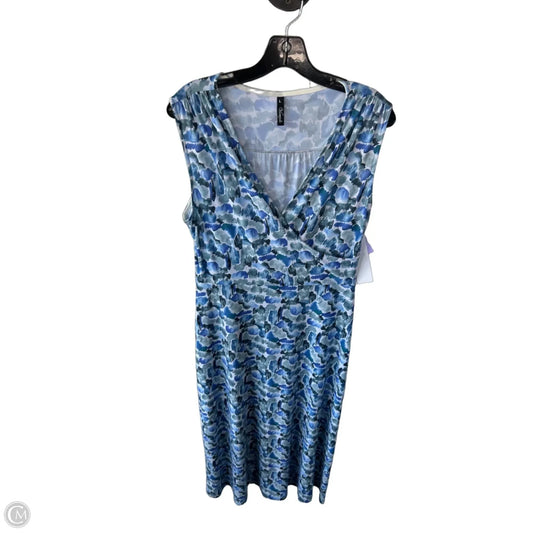 Dress Casual Midi By Vigoss In Blue & Green, Size: L