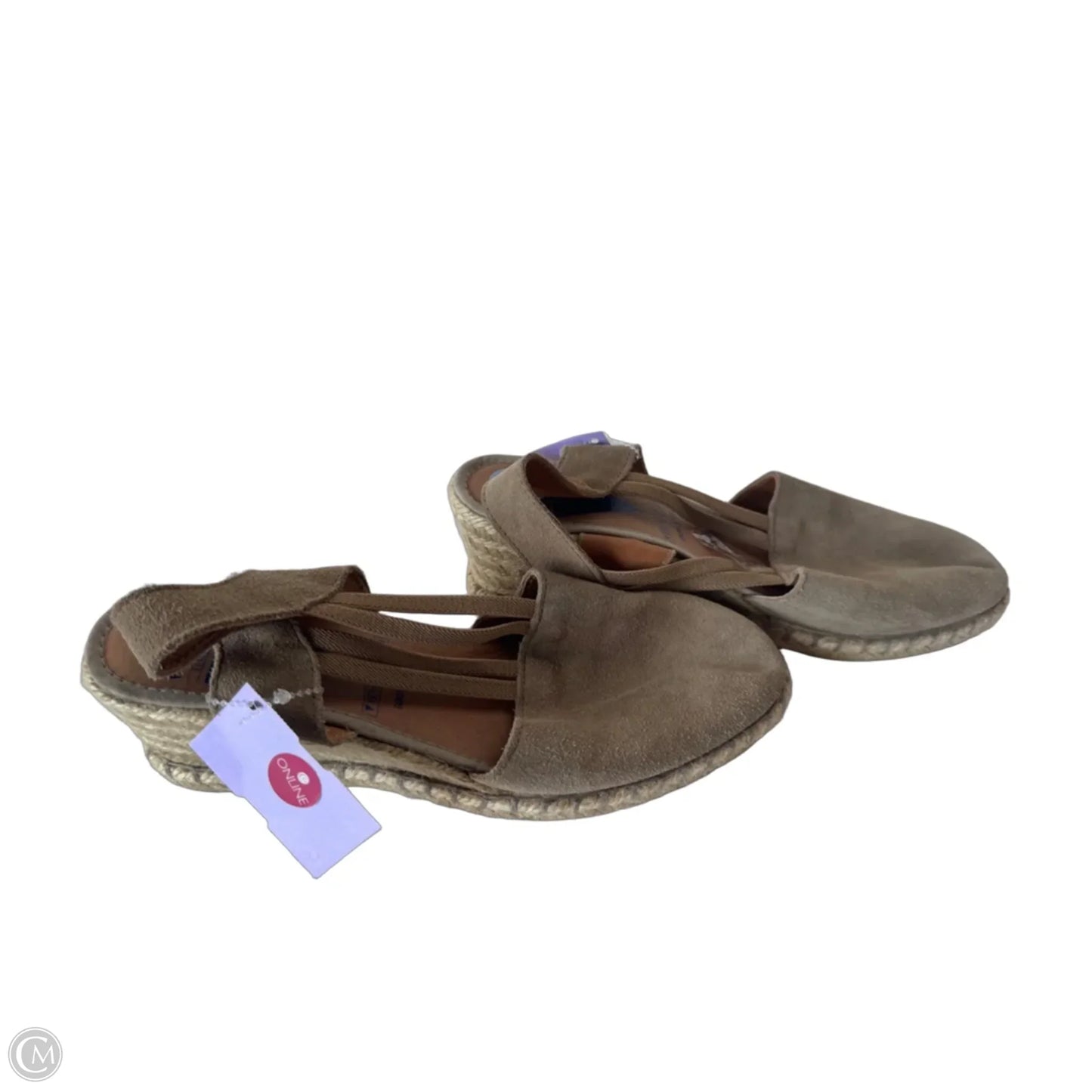 Shoes Heels Wedge By Clothes Mentor In Tan, Size: 7.5