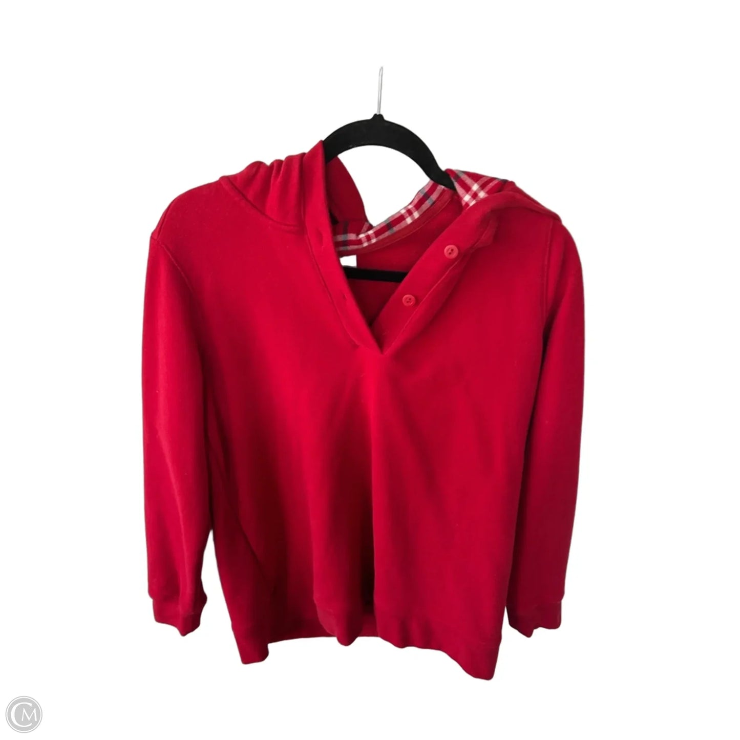 Sweatshirt Hoodie By Lands End In Red, Size: L