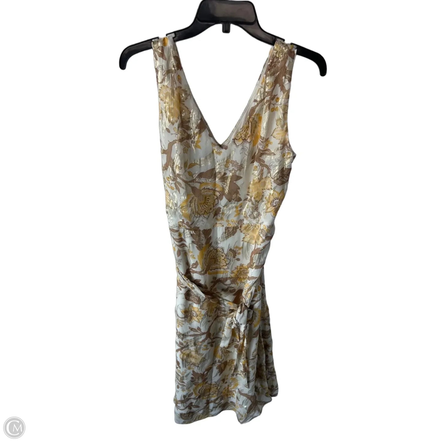 Dress Party Midi By Talbots In Tan & Yellow, Size: L