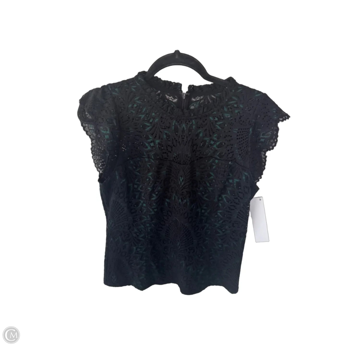 Top Short Sleeve By White House Black Market In Black & Green, Size: M