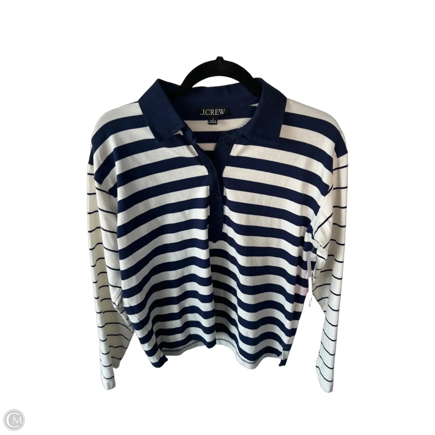 Top Long Sleeve By J. Crew In Blue & White, Size: S