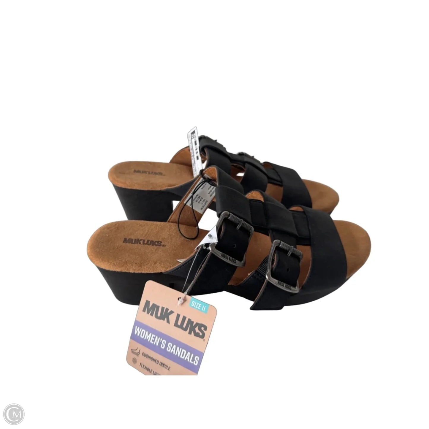 Sandals Heels Block By Muk Luks In Black, Size: 11