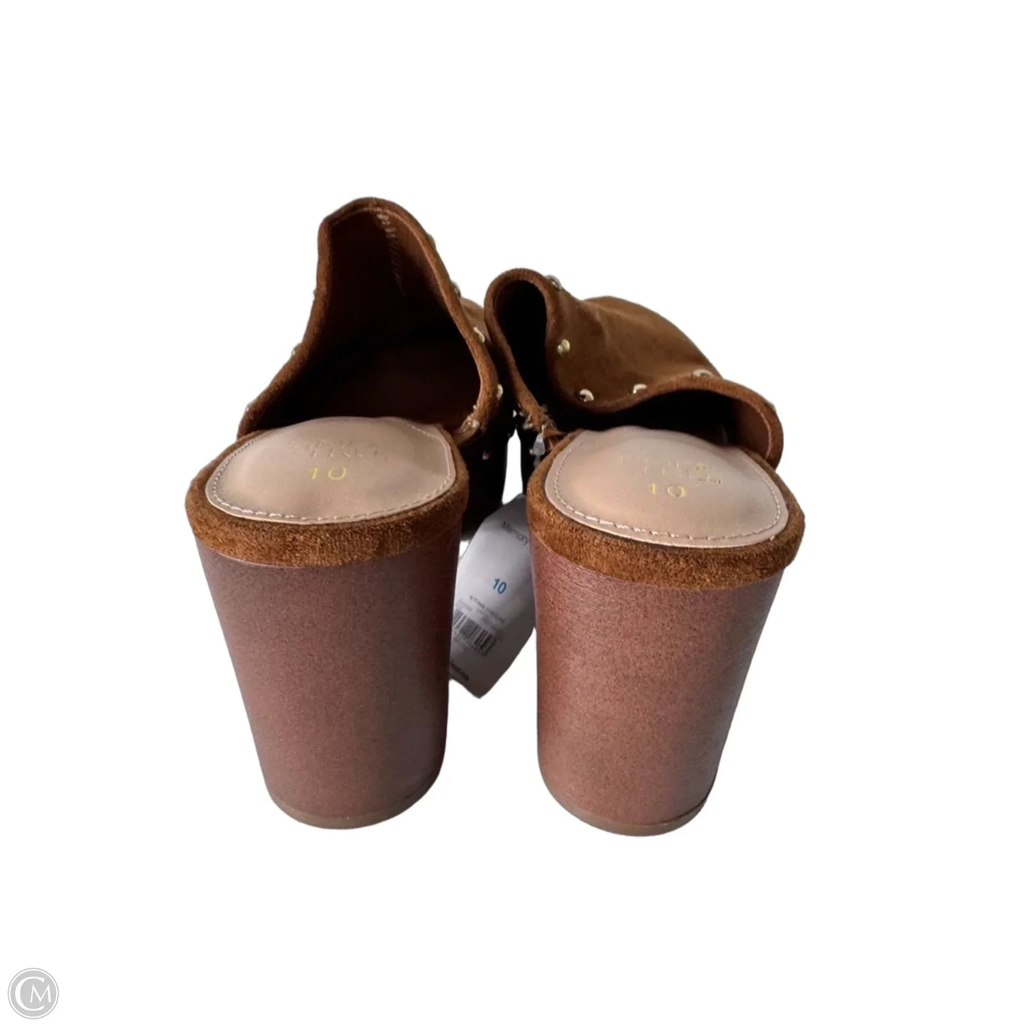 Shoes Heels Block By Time And Tru In Brown & Gold, Size: 10