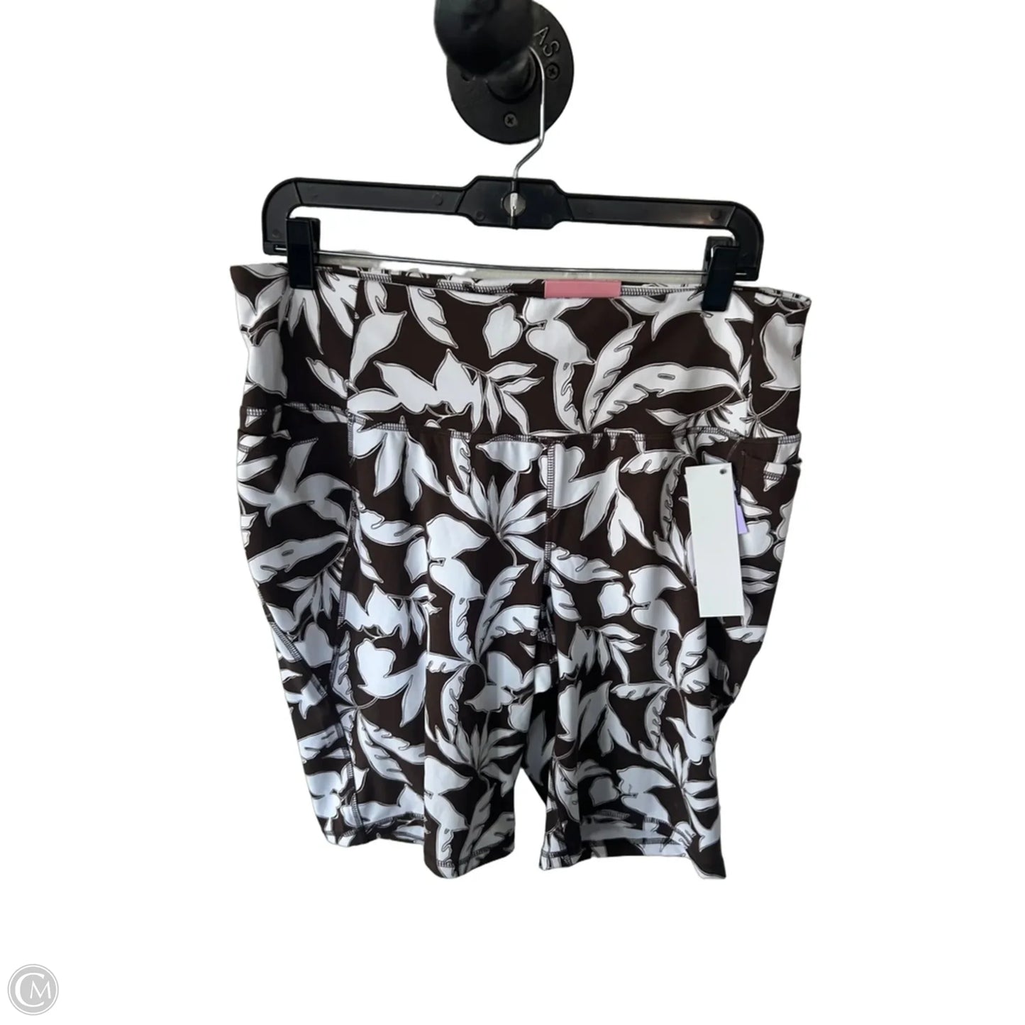 Athletic Shorts By Livi Active In Brown & White, Size: 18