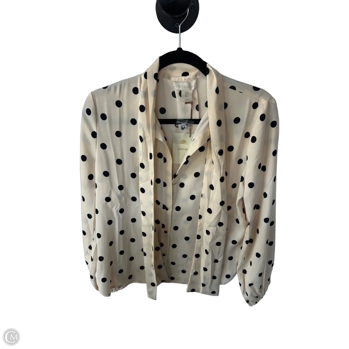 Top Long Sleeve By Cynthia Rowley In Black & Cream, Size: S