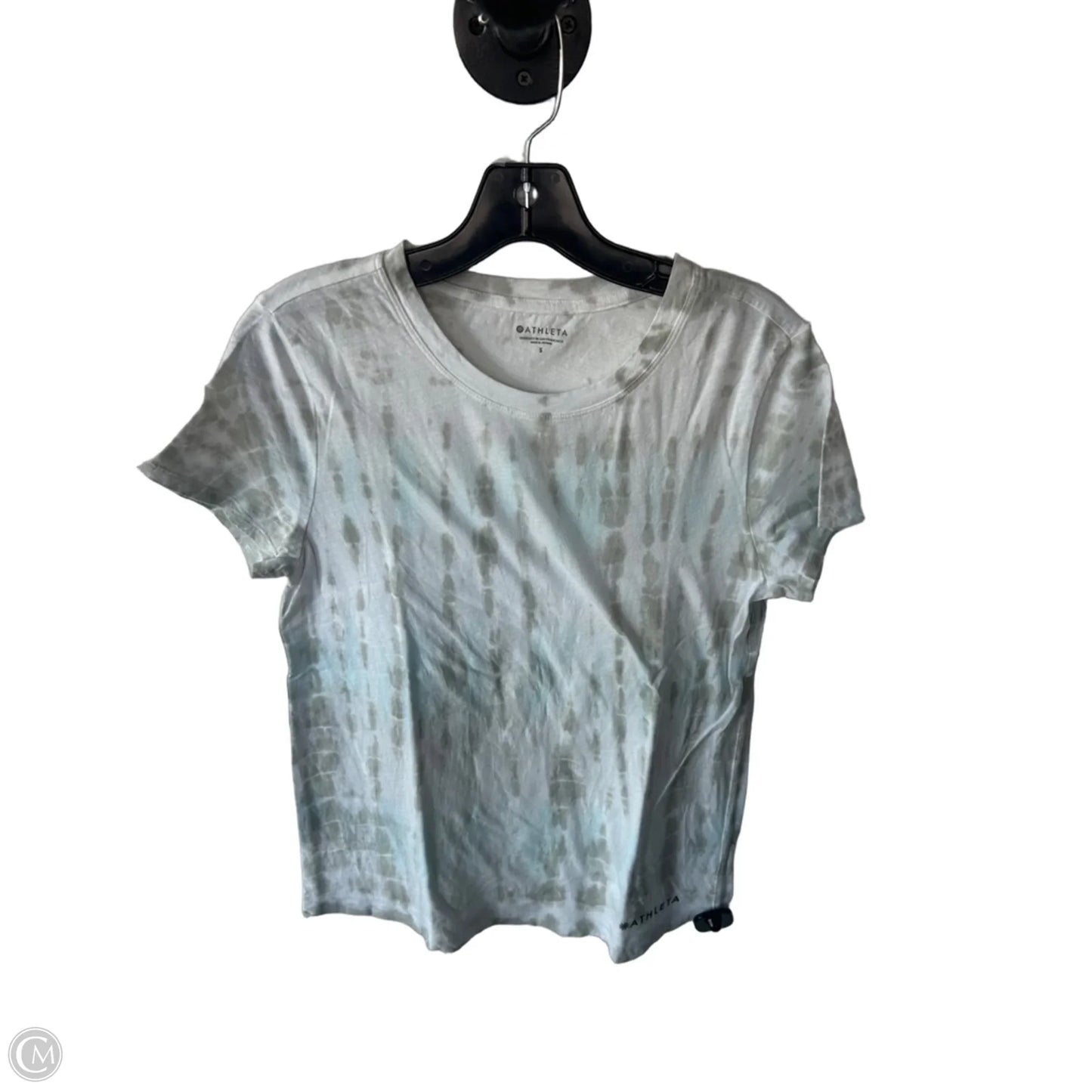 Athletic Top Short Sleeve By Athleta In Green & White, Size: S