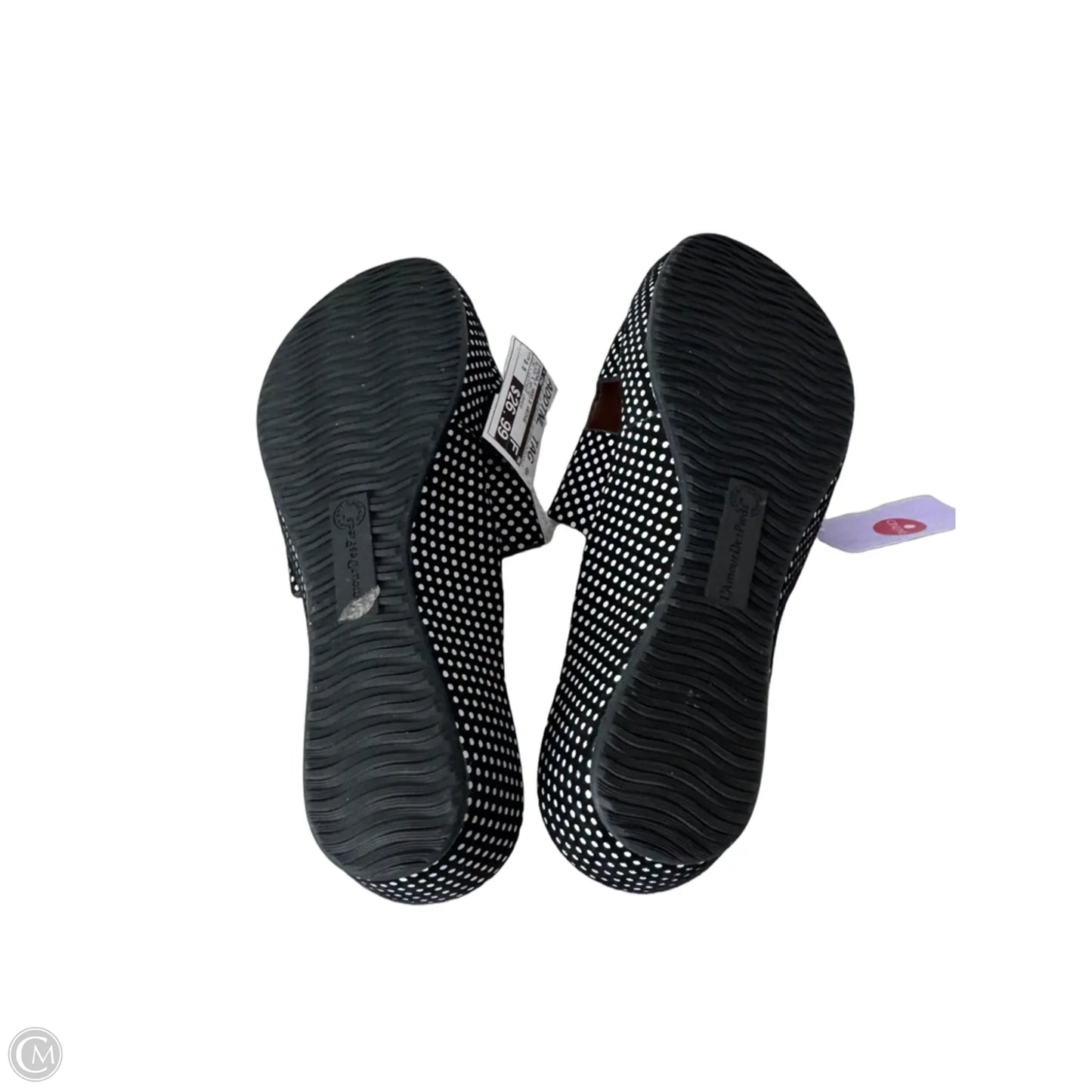 Sandals Heels Wedge By Cmb In Black & White, Size: 8.5