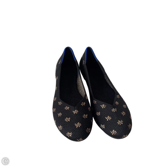 Shoes Flats By Rothys In Black & Gold, Size: 7
