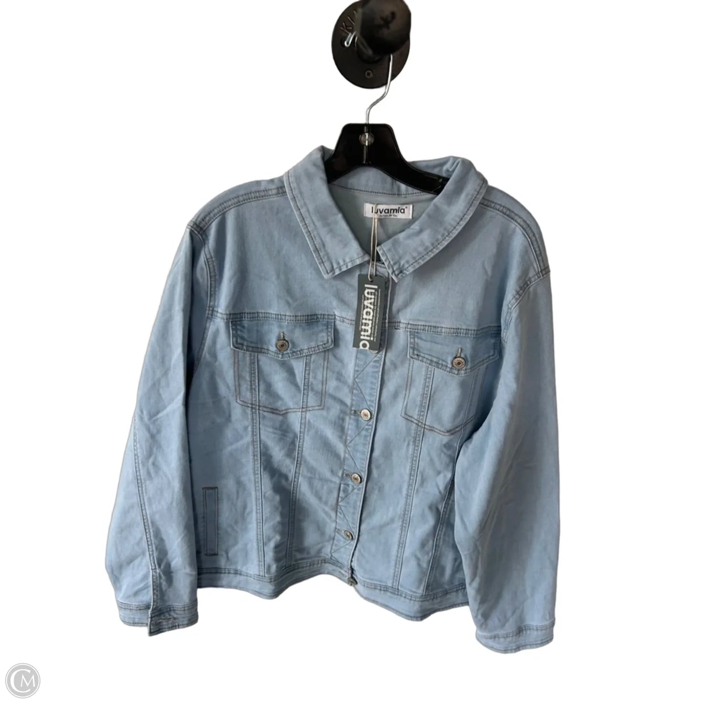 Jacket Denim By Clothes Mentor In Blue Denim, Size: 3x