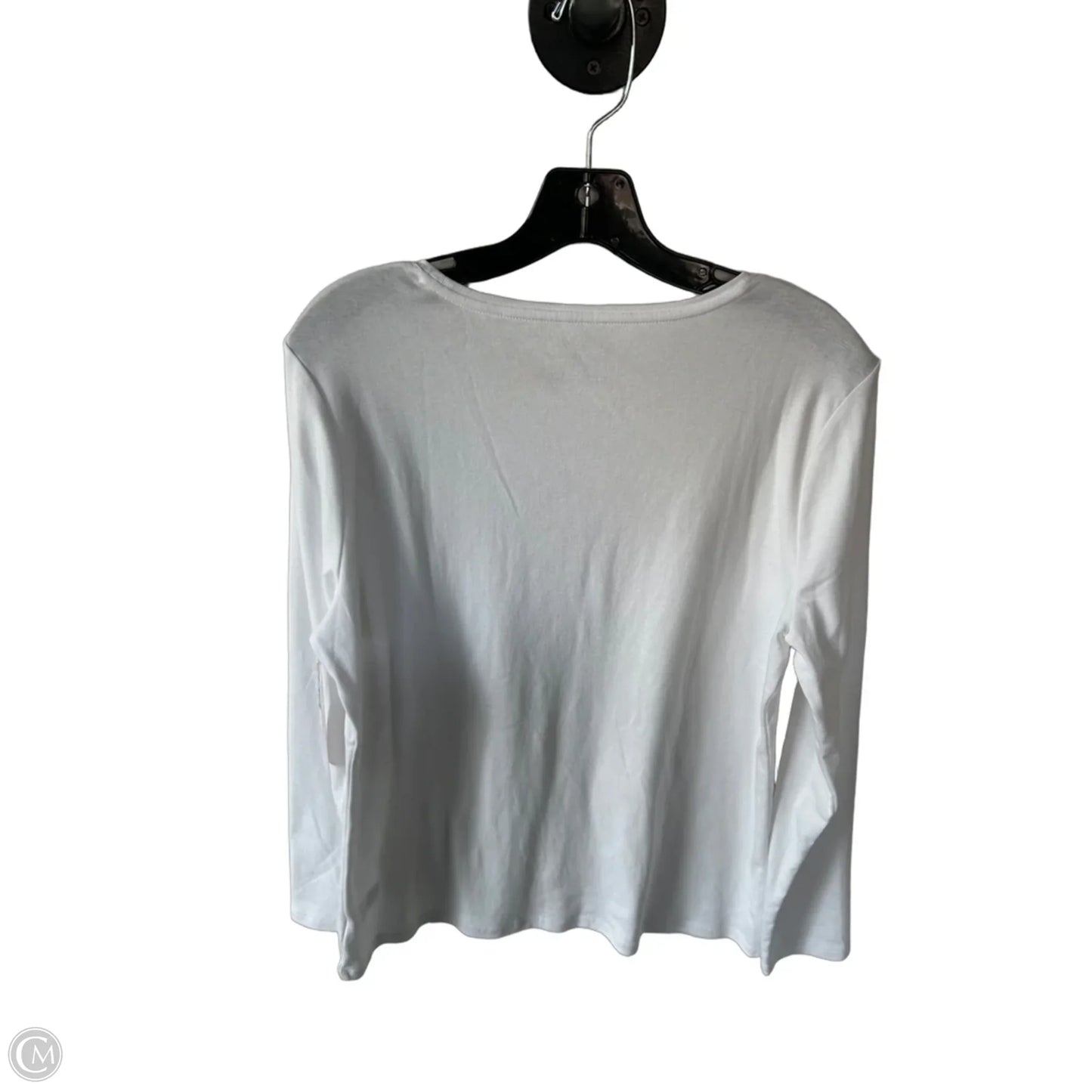 Top Long Sleeve Basic By Talbots In White, Size: L