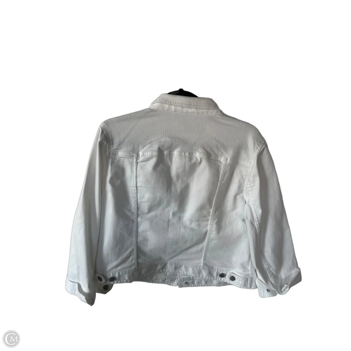Jacket Denim By Talbots In White Denim, Size: Xlp