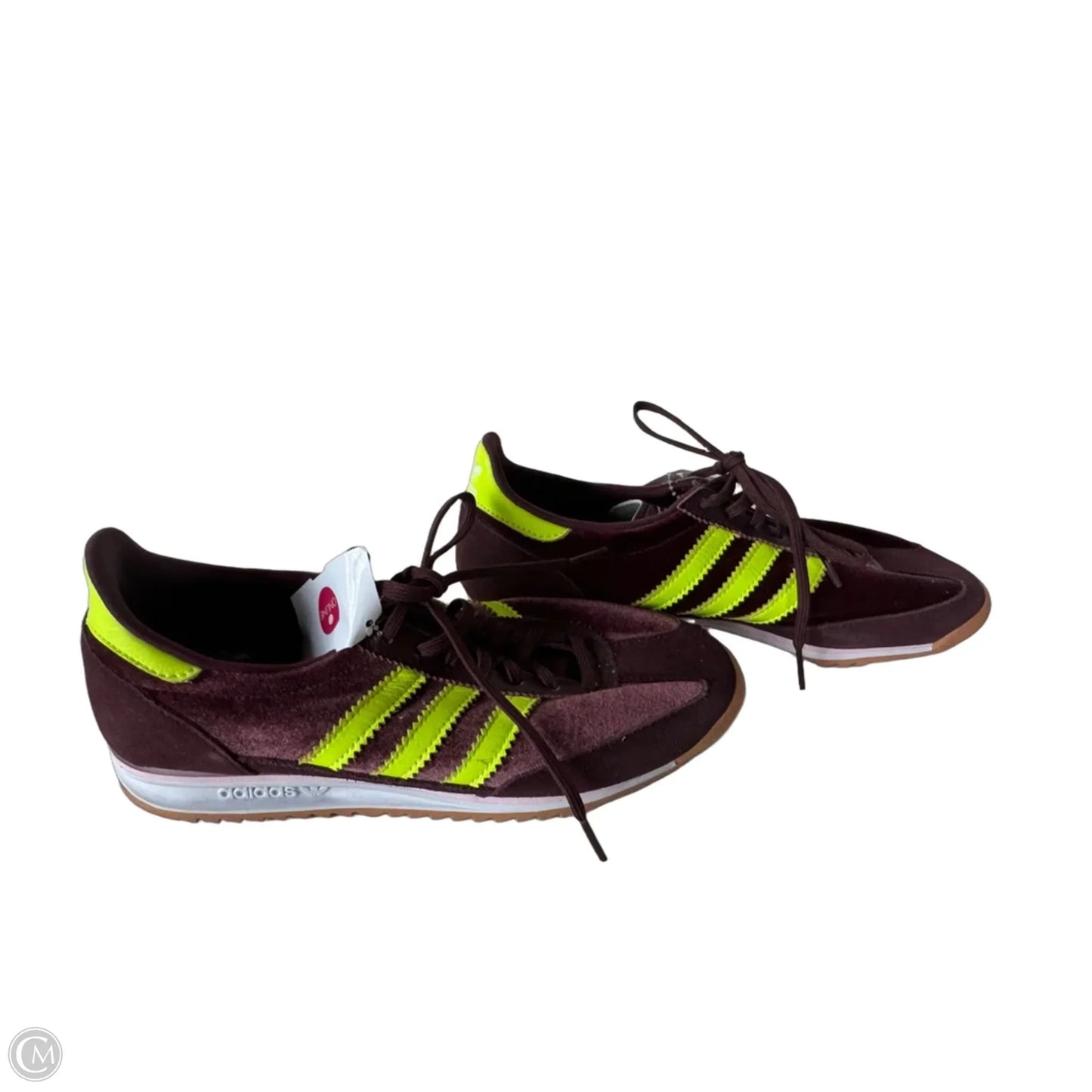 Shoes Sneakers By Adidas In Purple & Yellow, Size: 7