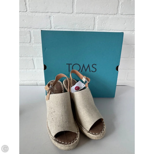 Sandals Heels Wedge By Toms In Cream & Tan, Size: 7.5