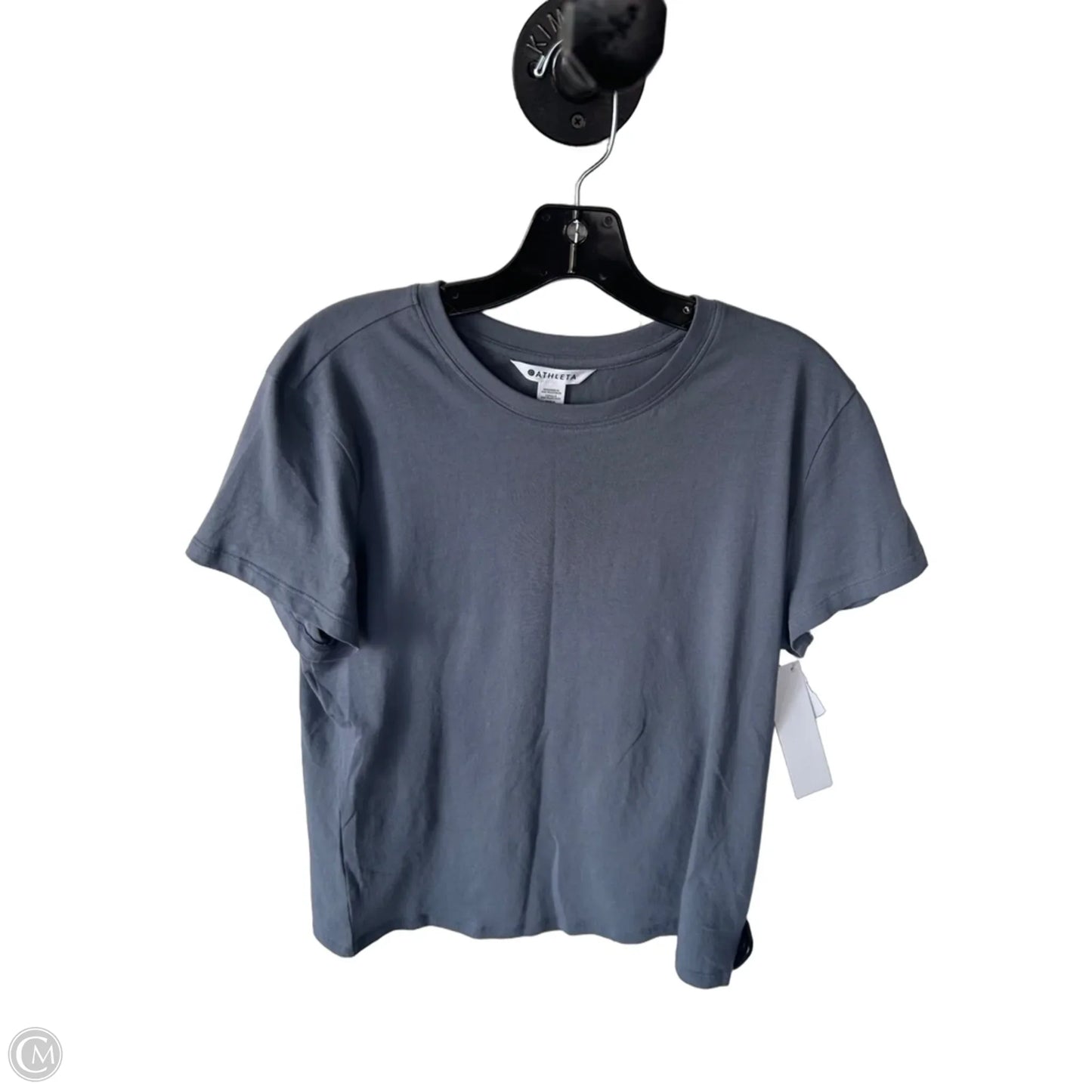 Athletic Top Short Sleeve By Athleta In Blue & Grey, Size: M