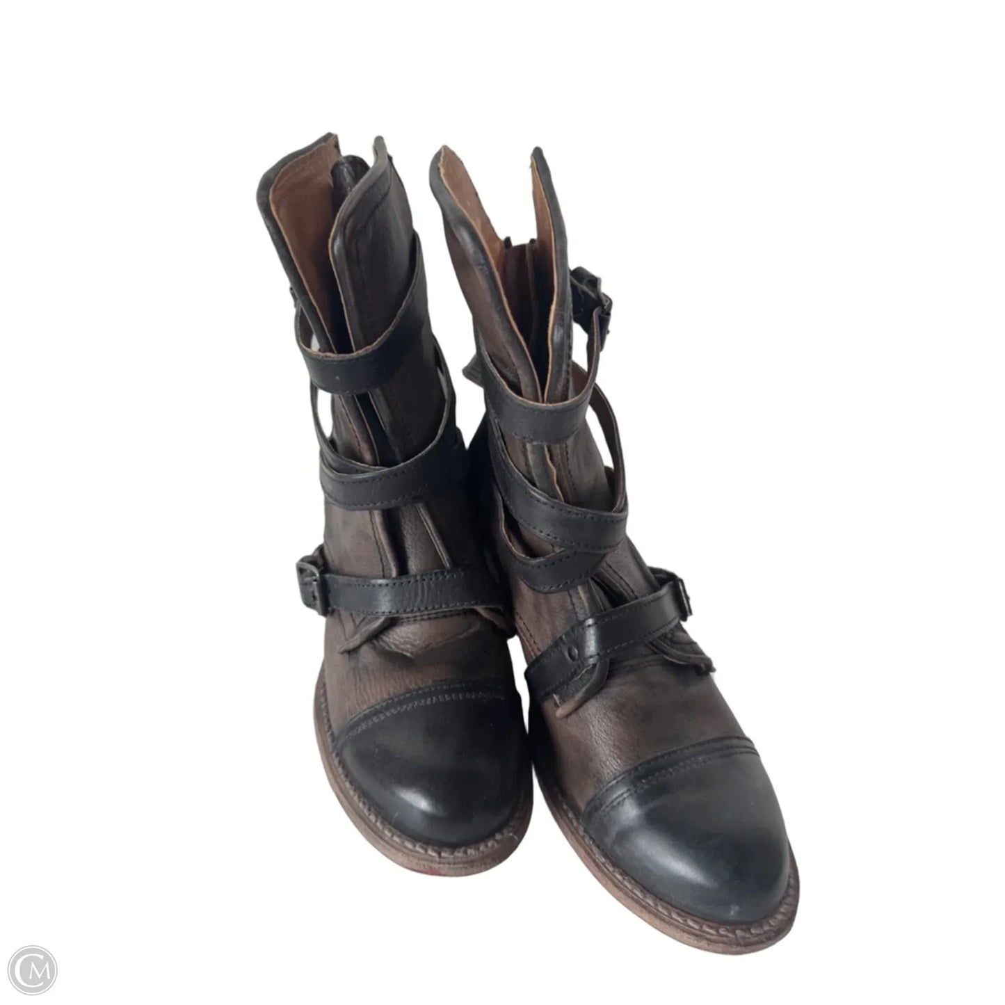 Boots Mid-calf Heels By Freebird In Brown, Size: 10