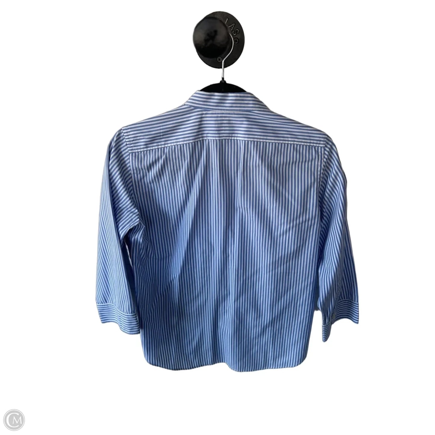 Top 3/4 Sleeve By Ralph Lauren Blue Label In Blue & White, Size: M