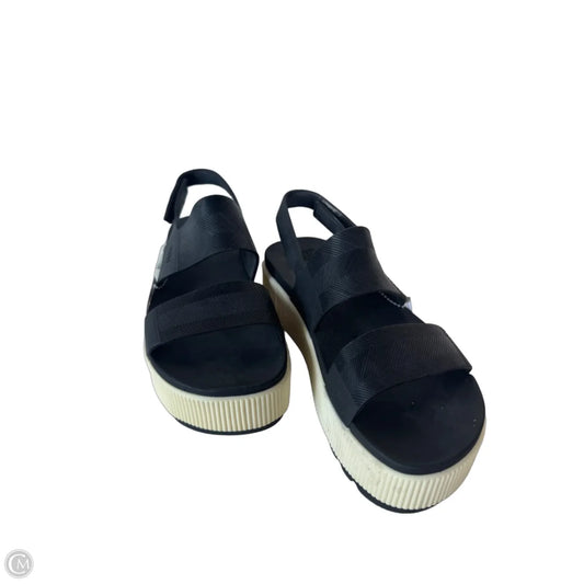 Sandals Flats By Reef In Black & Cream, Size: 6
