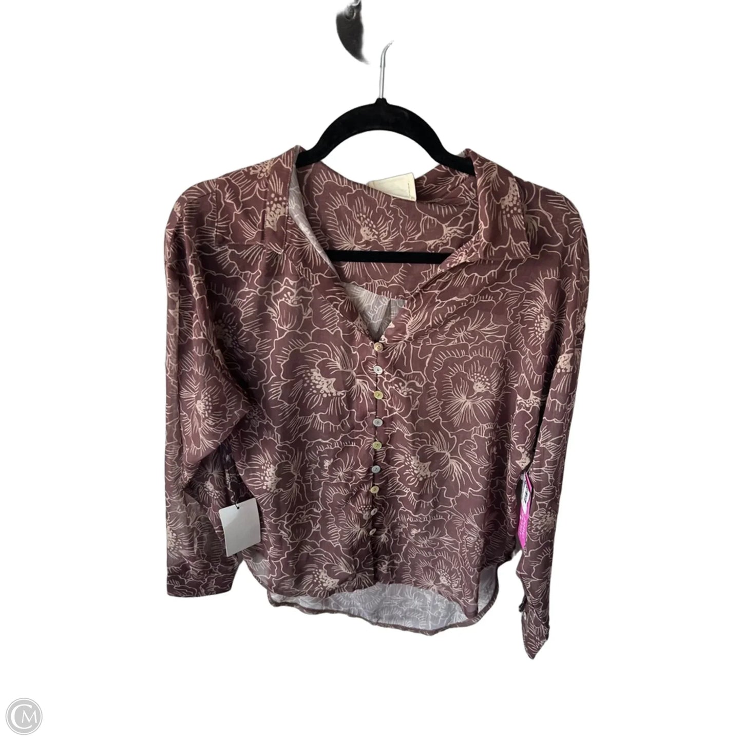 Top Long Sleeve By Clothes Mentor In Brown & Tan, Size: S